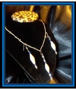Set - Necklace and Matching Earrings in Blue and Pink - Unique and Affor... - $45.00