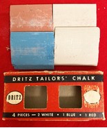 Vintage Dritz Tailor&#39;s Chalk 4 Pcs No. 629 2 White 1 Blue 1 Red Original... - $6.92