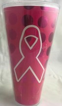 PINK DOTS 30 OZ DOUBLE WALL BPA FREE PLASTIC TRAVEL CUP - $11.63