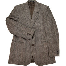Tweed Blazer Mens 42L Brown Scottish Wool  Herringbone Sports Jacket Bes... - £36.92 GBP