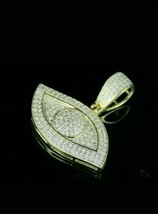 2.Ct Künstlicher Diamant Böse Auge Charm Anhänger für Herren 14k Gelb Vergoldet - £179.74 GBP