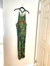 Green Floral Womens Sz S Oversized Jumpsuit Floral Jogger Leg Boho Sleev... - £14.20 GBP