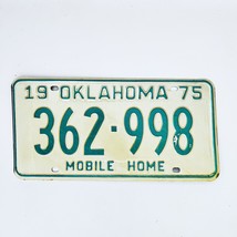 1975 United States Oklahoma Base Mobile Home License Plate 362-998 - £14.78 GBP