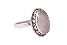 925 Sterling Silver Rose Quartz Sz 2-14 Oval Wedding Ring Women Her Gift RS-1122 - £26.63 GBP