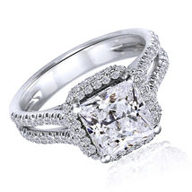 0.80 Ct Princess Cut Diamond Wedding Engagement Ring 14k White Gold Finish 925 - £68.42 GBP