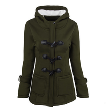 warm winter fur collar jackets women new horn button Long down coat women parka  - $33.18+