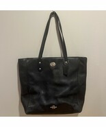 Coach Black Pebble Leather Tote Handbag Style F12184 - $125.02 CAD