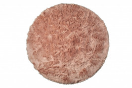 6' X 6' Dusty Rose Round Faux Fur Washable Non Skid Area Rug - €176,67 EUR