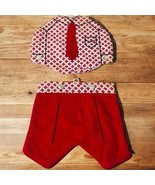 Lot 2 Vtg Handmade Potholders Hot Pads ADORABLE Red White Shirt Pants 6&quot; - $302.15 MXN