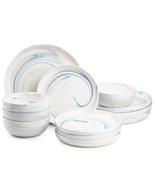 12 Piece Dinnerware Starter Set Thyme & Table's Marbled Stoneware Dishes - £57.96 GBP