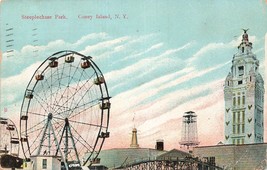 Coney Island New York ~ per Famiglie Steeplechase Divertimento Park Ferris Ruota - £6.05 GBP