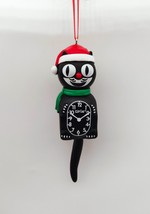 Kit-Cat Klock in a Santa Hat with a Green Christmas scarf Ornament 4.25&quot;... - $20.95