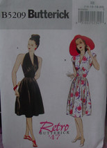 Pattern 5209 Multi Sz 14-20 Retro Halter or Cap Sleeve Dress 1947 - $11.99