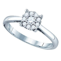 18k White Gold Round Diamond Cluster Bridal Wedding Engagement Ring 1/2 Ctw - £1,121.76 GBP
