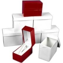 6 Bracelet Watch Boxes Red Faux Leather Display Case - £23.78 GBP