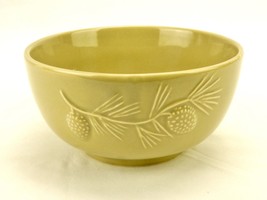 Stoney Hill Lodge Porcelain Soup/Cereal Bowl, Pea Grean, Bas Relief Pine... - $9.75