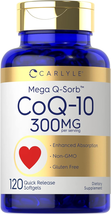 Carlyle Coq10 300Mg | 120 Softgels | Mega Q-Sorb Coenzyme Q-10 w/ Black ... - $27.05