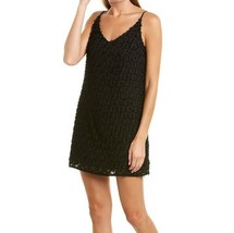 1. State Womens M Black Spaghetti Strap Fluffy Fringe Lined Slip Shift Dress NWT - £31.80 GBP