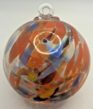 Vintage Art Glass Swirl Orange Blue Yellow Ornament U258/11 - £39.95 GBP