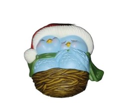Vintage Avon NESTLED TOGETHER Bluebirds in Nest Christmas Ornament 1982 - $10.00