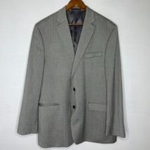 Ralph Lauren Sport Coat Gray Herringbone Two Button Blazer 46L Stretch - $79.00