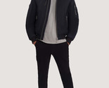 Noize Brian Faux-Shearling-Collar Short Bomber Jacket Navy Eclipse-Medium - £71.16 GBP