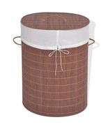 vidaXL Oval Bamboo Laundry Basket, 17.7x13.8x23.6, Brown, Eco-Friendly - $2,121.58 MXN