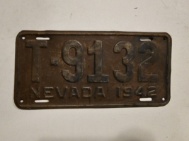 Nevada 1942 License Plate Tag #T-9132-WWII ERA-Man Cave-Decor-Vintage-Pa... - $28.94