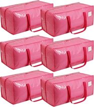 Effortless Packing: 6 Large Jelly Pink Moving Bags with Double Zipper &amp; ... - $61.33