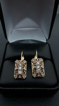 1.5Ct Round Cut Diamond Wedding Gift Drop Dangle Earrings 14K Yellow Gold Finish - £65.48 GBP