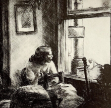 1939 Edward Hopper East Side Interior Art Print Sewing Treasury Collection - £33.04 GBP