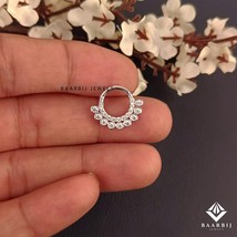 Septum Nose Ring in 14K Gold with Natural Diamond, Daith Piercing for Wo... - $3,946.71 MXN