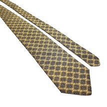 Geoffrey Beene Mens Necktie Long 60in Gold Blue Accessory Office Work Dad Gift - £13.60 GBP