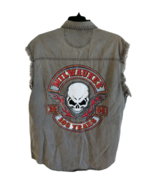 Milwaukee 105 Years 2008 Sleevess Biker Vest XL Gray Double Sided Button... - $14.84