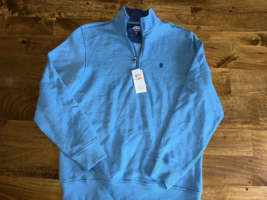 Izod Mens 1/4 Zip Saltwater Pullover Saxony BLUE Size S  NWT - £13.29 GBP