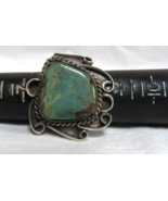 Vintage Sterling Silver Turquoise Sz 8 Ring 7.1g Fred Harvey Era Damage ... - €68,53 EUR