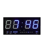 Multifunctional LED Wall Clock (Black) - Blue LED - £71.92 GBP