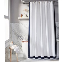 Everhome Emory Hotel Border Shower Curtain, 100% Cotton, Maritime Blue (72&quot; x 72 - £25.83 GBP
