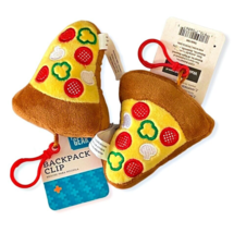 2 Pizza Slices Backpack Clips Charms Plush Back to School Pen and Gear NEW - £5.10 GBP