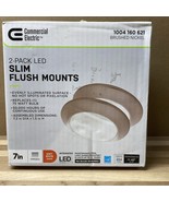 Commercial Electric LED Flush Mount Brushed Nickel 7&quot; 1004160621 TESTED ... - $18.20 CAD