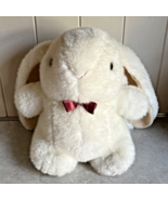 Vintage Schmidt Cannon White Bunny Rabbit Plush Long Ears Pink Bow Easter - £15.59 GBP