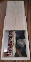 Aviva Stanoff Crystal Set With Sage In Wood Keepsake Box NEW! MSRP $100+ - $44.00