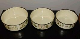 Set Of 3 Pfaltzgraff Naturewood Metal Nesting Mixing Bowls No Lids .5-1-... - $30.00