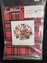 Vtg Jean McIntosh Needlepoint Pattern Petit Point Chart Large Tea Roses ... - $9.89