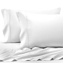 400 Thread Count Cotton Queen Pillowcases Pure White, 100% Long Staple Cotton Pi - £22.72 GBP