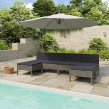 vidaXL Grey Rectangular Garden Lounge Set Large with Cup Holders & Storage - $774.10 CAD