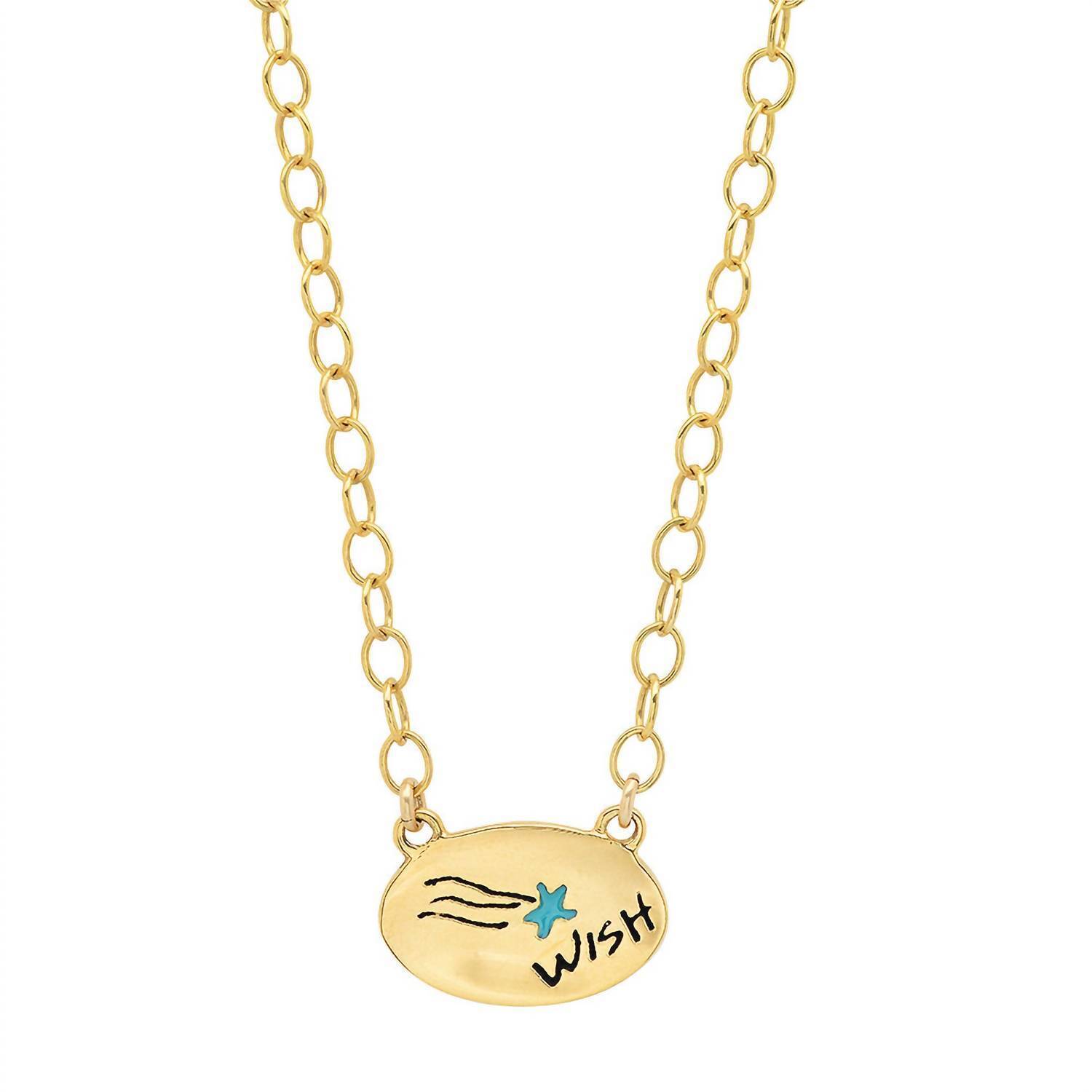 Jessica Elliot women's enamel oval necklace - wish in Vermeil - size One Size