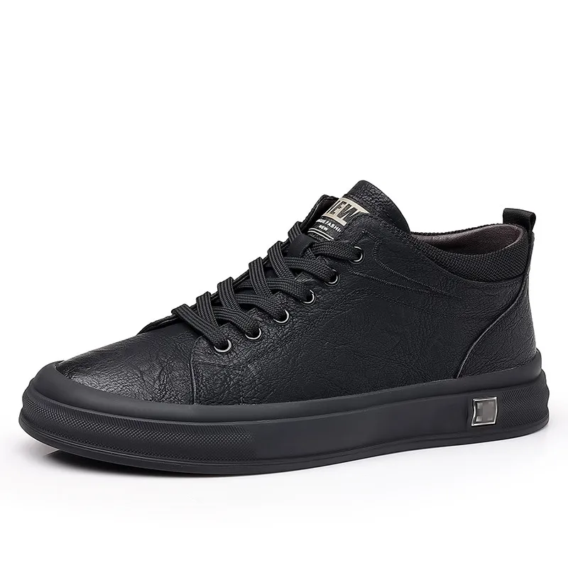 Fashion Trend Men Sneakers Casual Leather Male Shoes Lightweight Skatebo... - £70.82 GBP