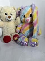 Build-A-Bear Pastel Rainbow  Rabbit 16 Inch Sweet Spring 2018 and bear 2019 - £22.93 GBP