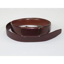 Men VALENTINI Leather Track Belt Adjustable Removable Buckle V502 Brown image 5